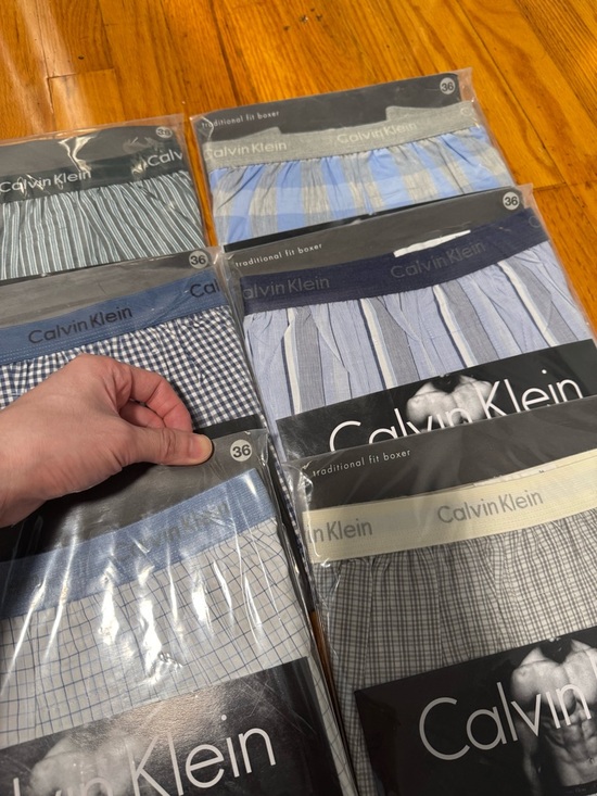 Vtg Lot Of 6 Calvin Klein Traditional Fit Boxer Shorts Cotton Size 36 90's NOS - Picture 7 of 13